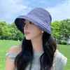 Sombrero de Pescador a Cuadros Retro Japonés a Prueba de Viento para Mujer, Sombrero de Sol de Ala Ancha para Protección Solar de Verano, Sombrero de Cubo de Moda para Adelgazar la Cara