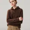 Suéter con capucha de mezcla de cachemira jaspeada 26 Otoño/Invierno Nuevo para Mujer Capa Base Holgado Adelgazante de Moda Elegante Con Capucha