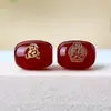 Ágata Vermelha e Preta Bronzeamento Doze Signos do Zodíaco Oito Santos Padroeiros Contas de Balde Acessórios para Pulseira DIY Tecida à Mão