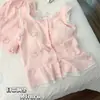 Conjunto de pijama feminino com top regata acolchoado e shorts, novo estilo de verão 2026, algodão nuvem, conjunto de roupa de casa com renda de desenho animado fofo