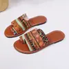 Sandalias Planas Bohemianas Transfronterizas en Stock para Mujer 2026 Nuevo Estilo Europeo y Americano Pantuflas con Borlas Temu Talla Grande