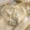 "Alas de Ángel" Ropa Interior Transparente de Encaje Hueco Sexi Pura para Mujer de Cintura Media con Refuerzo de Algodón Bragas para Mujer