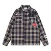 SAVAGEBASE Marca de moda americana design de bordado de letras outono 2026 novo casual camisa xadrez para casal