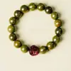 Pulsera Natural de Sándalo Verde para Hombres, Cuentas de Meditación, Año del Caballo, Doce Signos del Zodíaco, Pulsera de Palo de Rosa, Regalo de Año Nuevo
