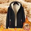 Cárdigan para hombre con capucha, chaqueta casual, conjunto de dos piezas, piel de cordero, conjunto de dos piezas, traje deportivo, color sólido, forro polar, suéter grueso