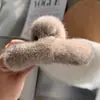 Pinza para el Cabello de Pelo de Visón Coreana Linda Pinza de Pelo de Felpa Estilosa Pinza para el Cabello de Celebridad de Internet para la Parte Posterior de la Cabeza Pinza de Tiburón para Mujeres