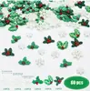 Natal Transfronteiriço Quente Resina Floco de Neve Folha Verde Conjunto Decoração de Árvore de Natal Embalagem de Caixa de Presente Acessórios Manuais DIY