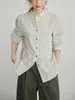 Nova Camisa Listrada Francesa Outono/Primavera Design Solto Top de Manga Longa para o Trabalho Camisa Casual Roupa Feminina