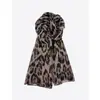 Lenço de estampa de leopardo, lenço de seda fino longo de fio de Bali, estilo novo de garota quente retrô para outono e inverno, lenço de pescoço feminino de alta qualidade personalizado