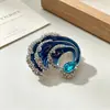 Broche Retro Forma de Ola Esmalte Imitación Tema Océano Pin Solapa Traje Abrigo Nuevo Estilo Chino Accesorios Ropa Venta al por Mayor