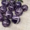 Bola de Pedra Natural Fantasia Ametista 4-5cm Enfeites de Cristal Decorativos DIY para Atrair Riqueza e Bola de Cristal Feng Shui com Base
