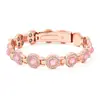 Pulsera Magnética de Doble Fila Color Oro Rosa para Mujer, Versión Grande con Incrustaciones de Esmeralda y Diamante, Joyería de Lujo Ligero para Parejas, Moda Transfronteriza de Tiktok