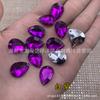 Venta al por mayor Acrílico 13x18mm Colorido Gota de Agua Fondo Puntiagudo Doble Agujero Taladro Cosido a Mano Ropa Vestido de Novia Decoración de Zapatos Taladro Hecho a Mano