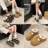 Zapatos Peludos de Plataforma Estilo Coreano con Suela Gruesa para Mujer 2025 Invierno Nuevo Estilo Punta Redonda Cálidos con Forro de Felpa Moda Casual Zapatos de Algodón