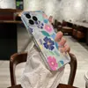 Precio especial al por mayor para funda de iPhone 17 Pro de cobertura total, colorida, floral, transparente, estilo coreano, para niñas
