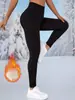 Suministro Exclusivo Transfronterizo de Pantalones de Yoga con Forro Polar Otoño e Invierno para Mujer, Cintura Alta, Alta Elasticidad, Corte Ajustado, Leggings Deportivos Diarios Estilo Europeo y Americano
