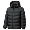 Chaqueta de plumón para hombre 2026 Invierno Capucha desmontable Cálida Casual para mediana edad y jóvenes Ligera de plumón Moderna