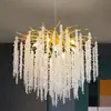 Lujoso candelabro de cristal de alta gama estilo italiano para sala de estar, dormitorio, comedor de villa, pasillo de hotel y sala de exposiciones