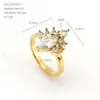 Anillo de acero inoxidable estilo corte marquisa de circón con diamantes de forma irregular y cúmulos de estrellas, superficie curva, joyería de alta gama