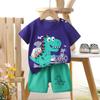 Traje de algodão de manga curta para crianças camiseta para meninos roupas de verão para crianças shorts para meninas roupas de bebê verão atacado