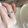 Minsheng Broken Silver Dongling Jade Ring Feminino Simples Ela- corda elástica All-match Niche Design Anel de dedo indicador