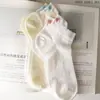 Meias de Algodão Puro Zhuji para Mulheres, Meias Curtas Sem Costura com Laço Fofo para Primavera e Outono, Atacado de Meias Zhuji para Senhoras