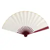 Abanico plegable, superficie de abanico en blanco estilo antiguo, abanico de papel plegable estilo chino para DIY, abanico con pintura de caligrafía salpicada de oro, papel Xuan estilo chino