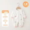 Macacão de Bebê Outono Manga Longa Roupas de Bebê Macacão Unissex Roupa de Primavera para Bebê Sem Costura Algodão Puro