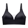 Ropa interior sin costuras de gel de malla color nude para mujer, sin aros, recolección de senos en V profunda, sin rebote, copa ajustable, sujetador deportivo