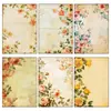 Gran Venta 12 Hojas/Paquete Papel Material Pintura Flores y Pájaros Retro Manchados Viejo y Escribible Decoración de Fondo para Manualidades