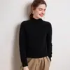 Suéter de Cachemir 100% para Mujer, Camiseta Base de Punto, Manga Raglán Nueva Otoño/Invierno, Engrosado, Cuello Semi Alto, Versátil, Suéter Cálido