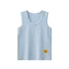 Regata de algodão com Lycra colorida para crianças outono e inverno 26, top sem mangas com estampa listrada para meninos e meninas, adequado para todas as estações