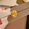 Collar con Colgante de Oro Bicolor Estilo Corte Italiano Diamante Amarillo Pendientes Paraíba Conjunto de Anillos de Piedras Preciosas para Mujer