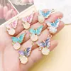 Accesorios de Colgante de Mariposa de Aleación de Zinc de Lujo Ligero con Pedrería Estilo Coreano Accesorios para Pulsera Pendientes Llavero Hechos a Mano DIY
