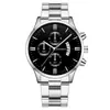 Relógio Popular Masculino Transfronteiriço com Pulseira de Aço, Ponteiros Luminosos, Calendário, Movimento a Quartzo, Relógio de Negócios de Alta Qualidade com Mostrador Grande