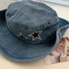 Designer Cyber Celebridade Perfuração Quente Estrela de Cinco Pontas Chapéu de Pescador Chapéu de Cowboy Ocidental Feminino Montanhismo Ao Ar Livre Guarda-sol Chapéu de Sol