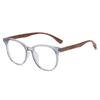 Nuevas gafas de miopía retro TR90 para hombres y mujeres con montura completa, montura grande, montura redonda, montura para gafas con luz azul y espejo plano.