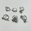Anillo de Bolas Metálicas Irregulares con Sentido de Diseño Estilo Coreano Ins Versátil Anillo Abierto de Plata