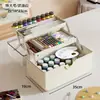 Caja de Herramientas para Estudiante de Arte Estudiante de Primaria Pintura Pintura China Escritorio Plástico Multifuncional Organizador de Pigmentos Caja