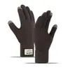 Luvas de lã para ciclismo equitação masculinas com veludo extra plus espessas quentes à prova de frio de inverno à prova de vento luvas de malha com tela sensível ao toque atacado