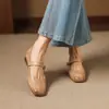 Moda Nicho 2cm Sapatilhas Elegantes de Solado Macio Nova Coleção Primavera e Outono 2026 Sapatos de Couro com Tira Rasa e Bico Quadrado Baixo