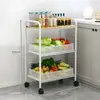 Estantería de Piso Multicapa Móvil con Cajones Pequeños, Carrito, Cesta para Frutas y Verduras, Almacenamiento del Hogar, Estante para Verduras