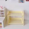 Novo Rack de Armazenamento Dobrável de Camada Dupla para Joias Cosméticas Ins Simples para Mesa Doméstica Banheiro Rack de Armazenamento