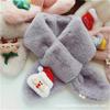 Bufanda de Peluche de Imitación de Piel de Conejo Navideña Coreana para Niños, Bufanda Cálida de Terciopelo Espeso de Invierno para Bebés de 1 a 8 Años, Bufanda de Dibujos Animados