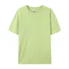 Camiseta de Algodão Puro com Gola Redonda e Manga Curta Verão Algodão Respirável Solta Cor Lisa Base Casual Unissex Versátil