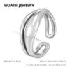 Anel irregular de camada dupla personalizado design simples anel de moda joias presente de aniversário presente de feriado transfronteiriço