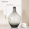 Jarrón de vidrio simple de gran tamaño, planta verde japonesa, grulla, caballo, madera borracha, arreglo floral, hidropónico, transparente, de pequeño calibre.
