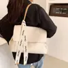 Bolso de Moda Celebridad de Internet Gran Capacidad Color Sólido Texto Bolso de Mano 2024 Nuevo Bolso Tote Cruzado al Hombro Estilo Occidental para Mujer