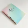 Caderno A5 Espiral Duplo, Novo Material Transfronteiriço com Glitter e Materiais Brilhantes, Capa de PP Impermeável Portátil com Espiral de Ferro e Impressão UV