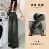 Pantalones de maternidad algodón no ajustados pierna recta pierna ancha pantalones para otoño temporada de primavera y otoño 2026 estilo nuevo ropa exterior cordón sin soporte para el vientre pantalones de mezclilla